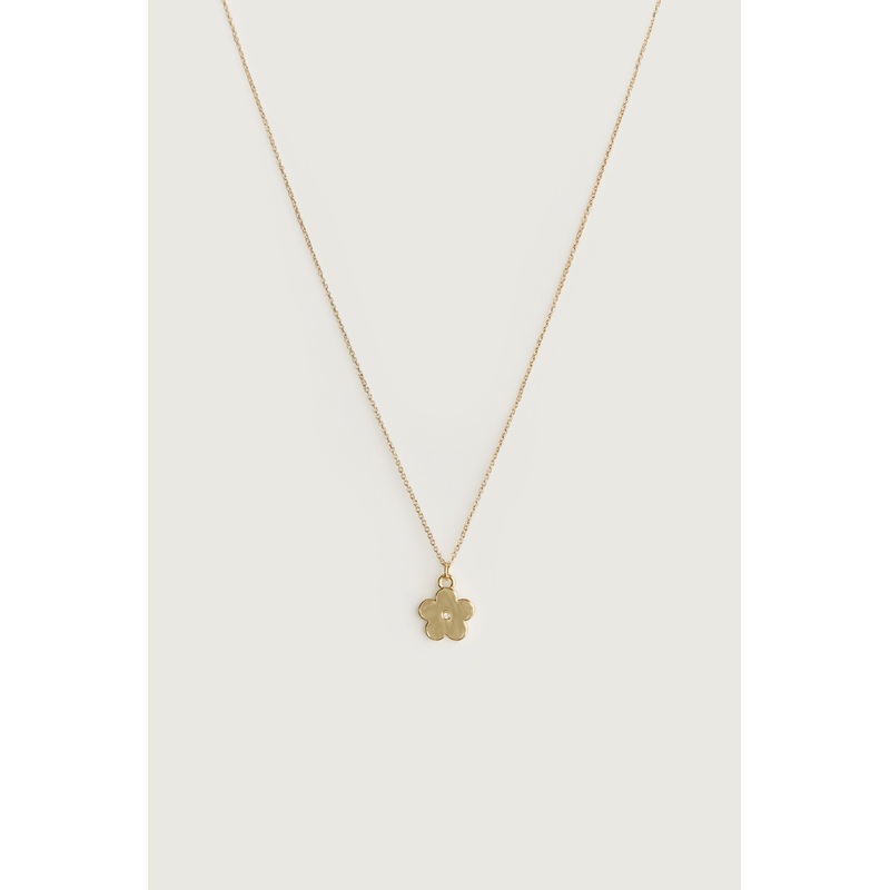 FLOWER CHARM NECKLACE Gold One Size