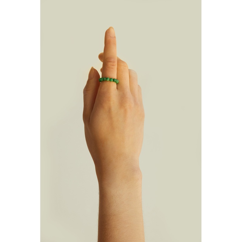 GEM STUD RING Green One Size