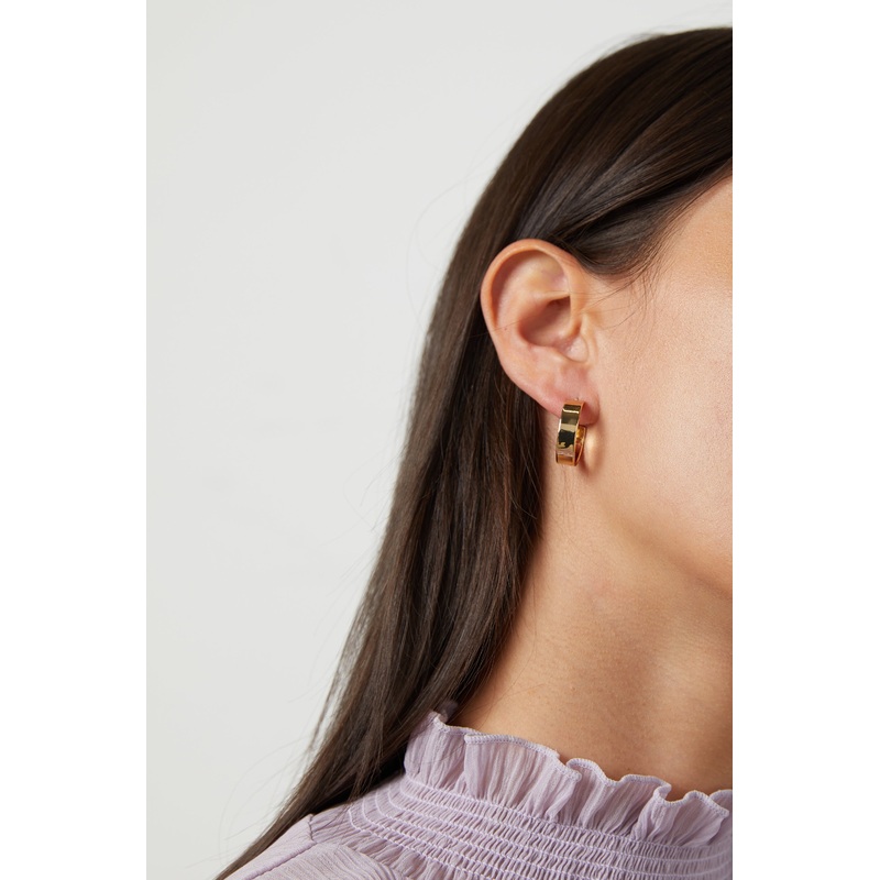FLAT HOOP EARRING Gold One Size