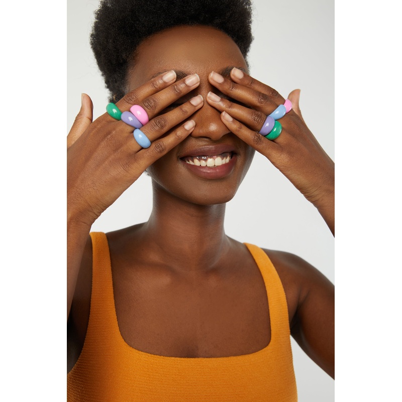 DOME ENAMEL RING Fuschia Pink 6