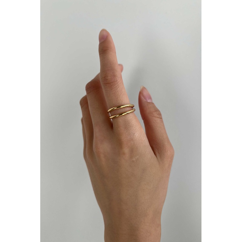 DOUBLE BAND RING Gold 6