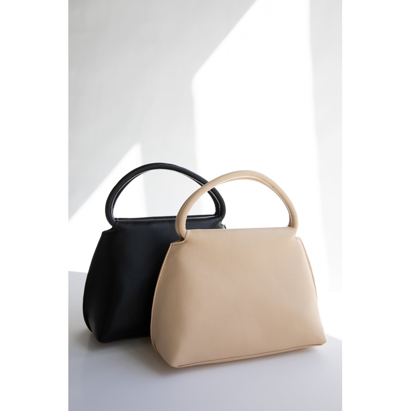 DOUBLE HANDLE BAG Dark Beige One Size