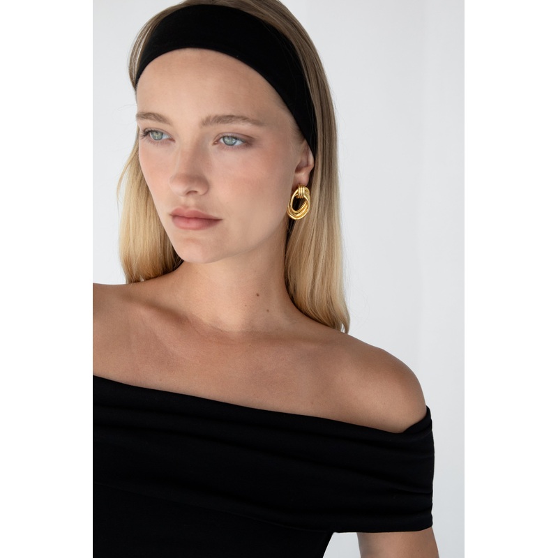 DOUBLE KNOT EARRING Gold One Size