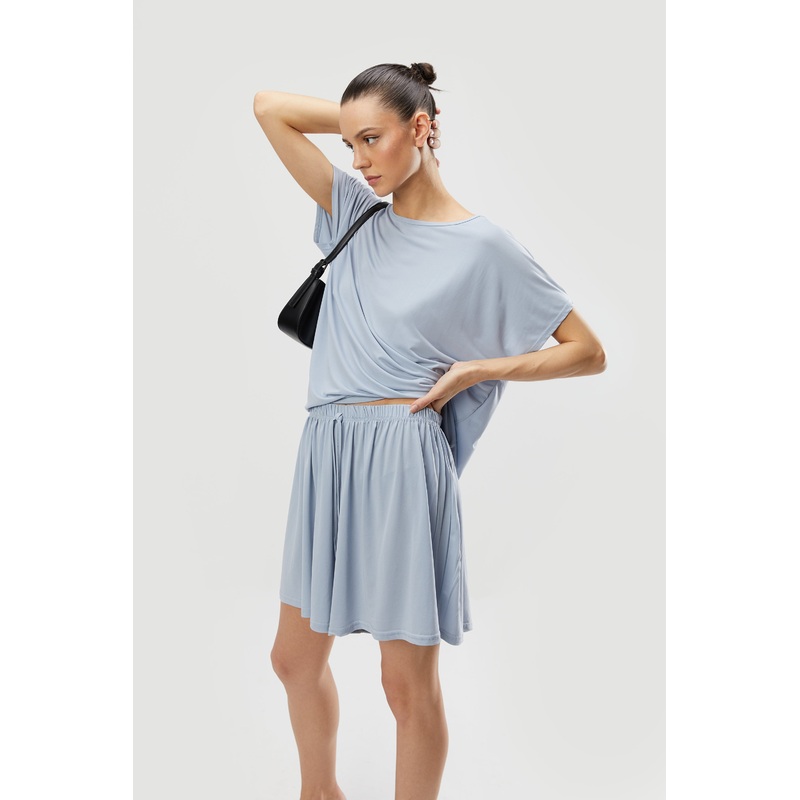 DRAWSTRING SHORT Misty Blue Small