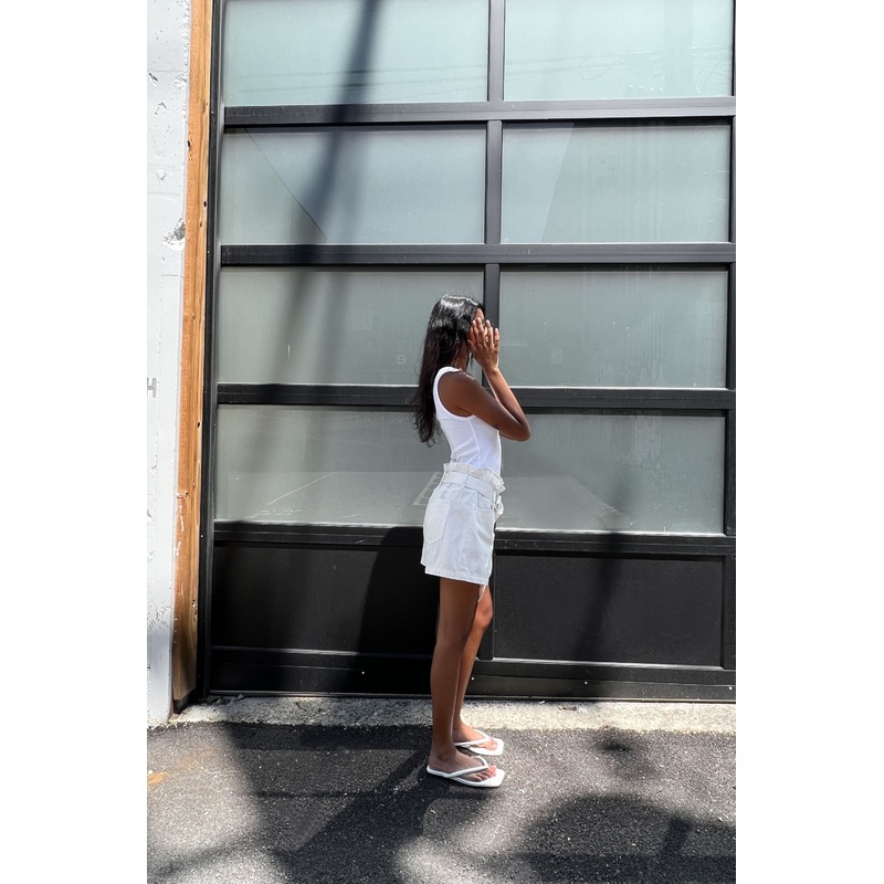 ECRU JEAN PAPERBAG SHORT Ecru Extra Small