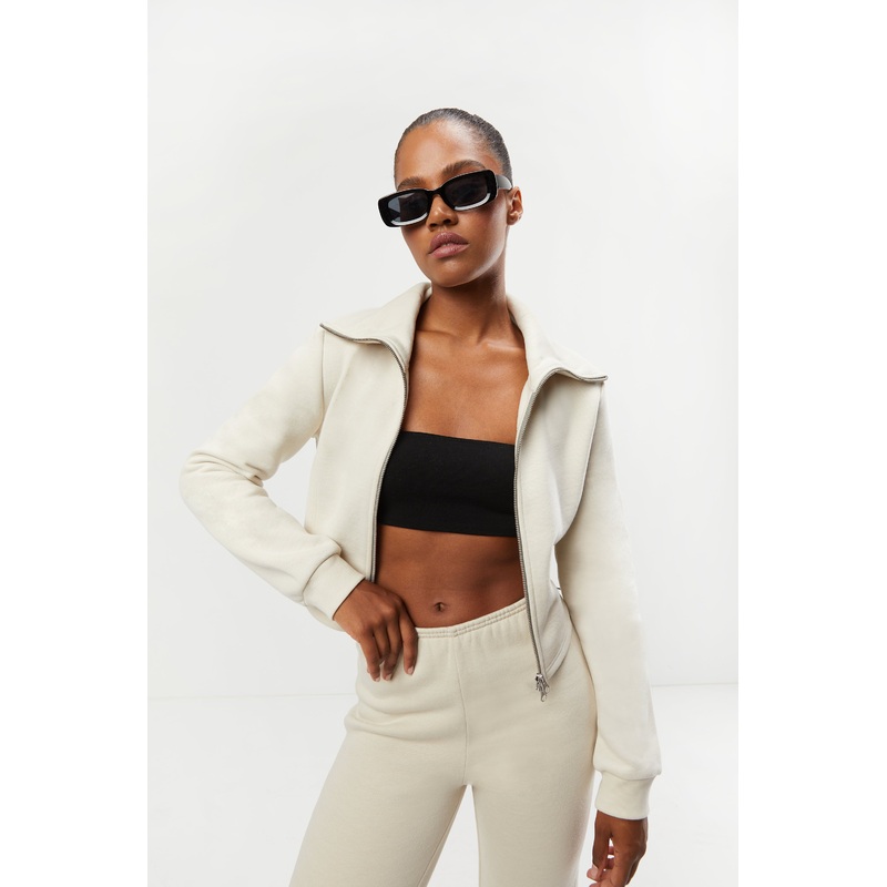 FITTED ZIP-UP Birch Black Extra Small