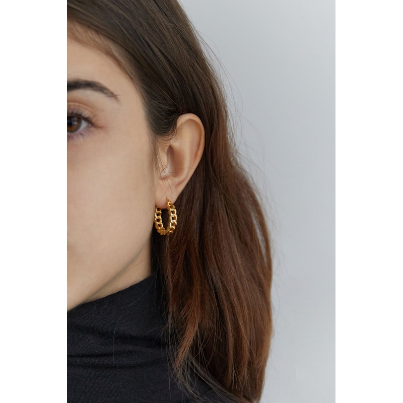CURB CHAIN HOOP Gold One Size