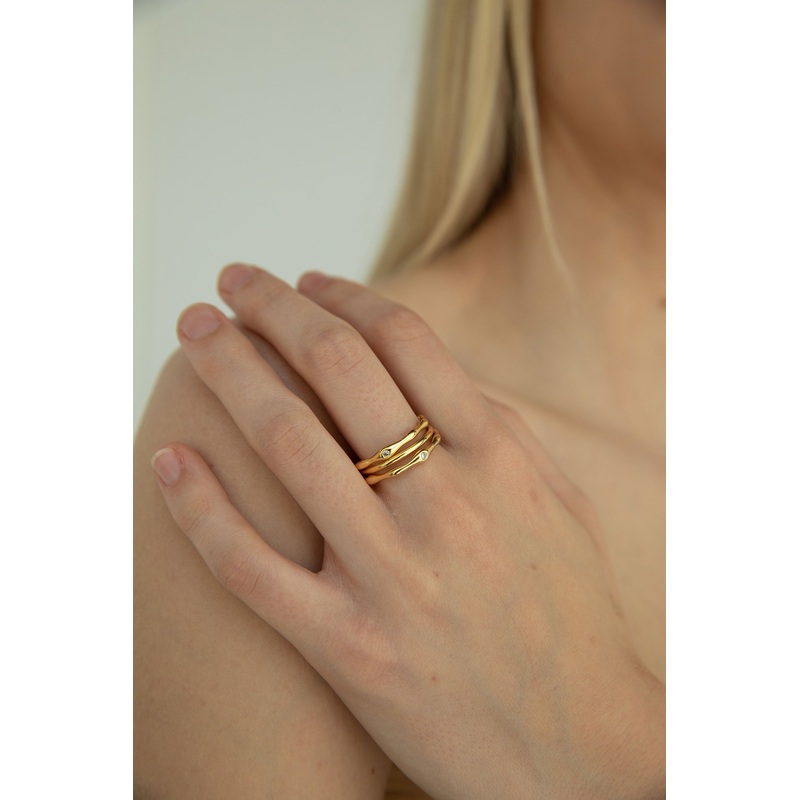 DELICATE GEM RING SET Gold 6