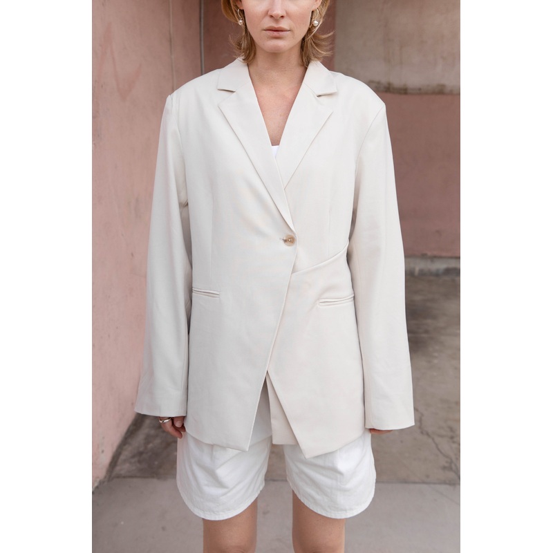 CROSSFRONT BLAZER Oatmeal Double Extra Small