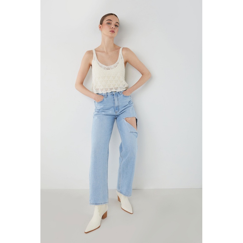 CROCHET TANK Cream Extra Small