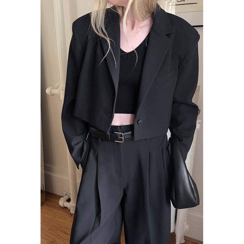 CROPPED BLAZER Cream Double Extra Small