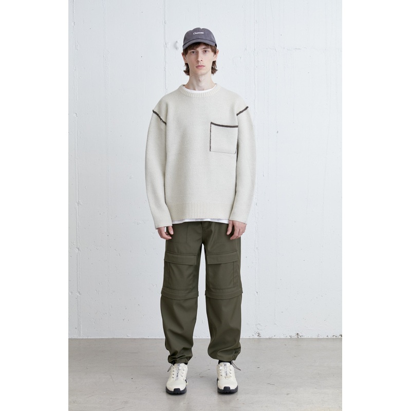 CONTRAST TRIM SWEATER Turkish Coffee Double Extra Small