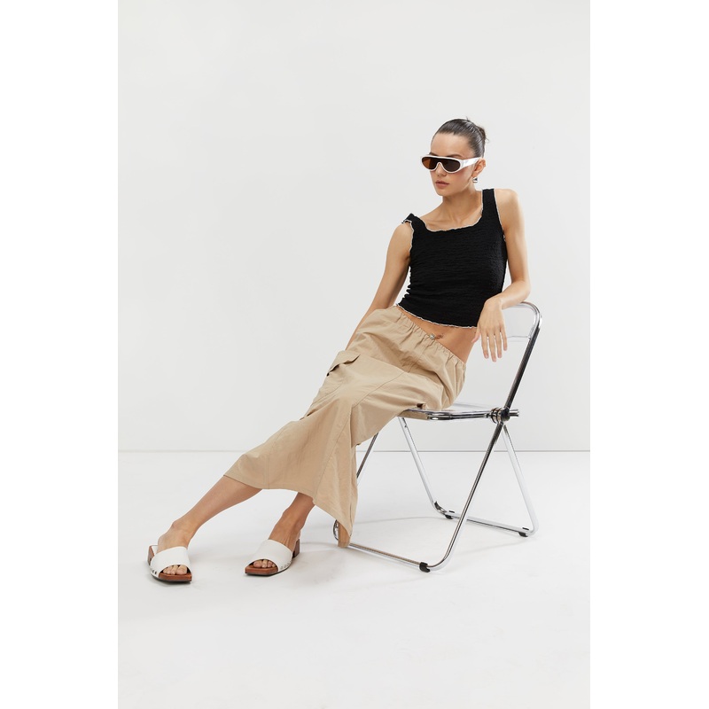 CONTRAST TRIM TANK Black Small