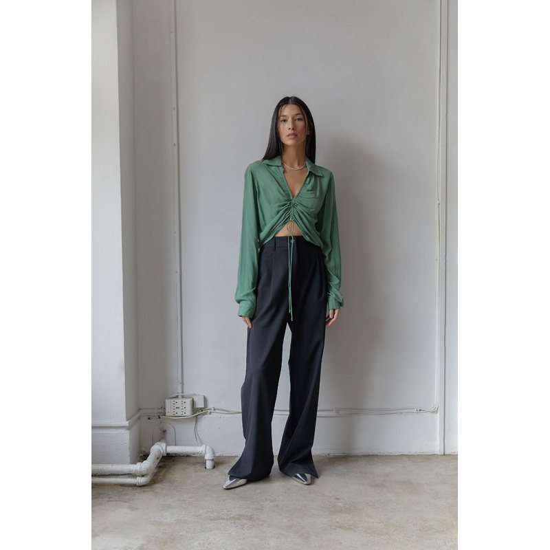 COLLARED BLOUSE Fern Green Extra Small