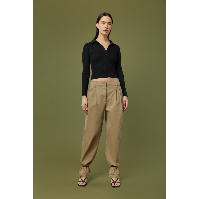 COLLARED BUTTON FRONT TOP Black Small