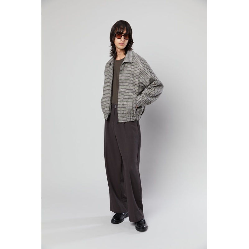 COLLARED SHORT JACKET Moon Mist Houndstooth Double Extra Small