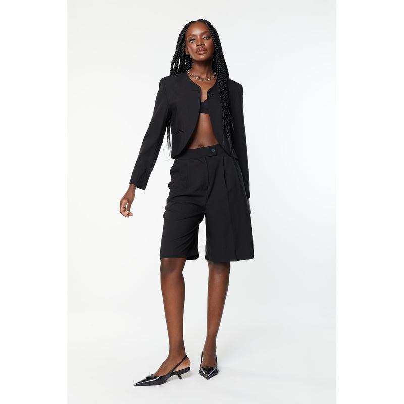 COLLARLESS BLAZER Black Small