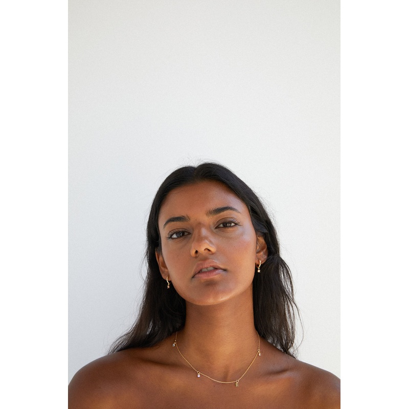 COLOURED ZIRCONIA NECKLACE Gold One Size