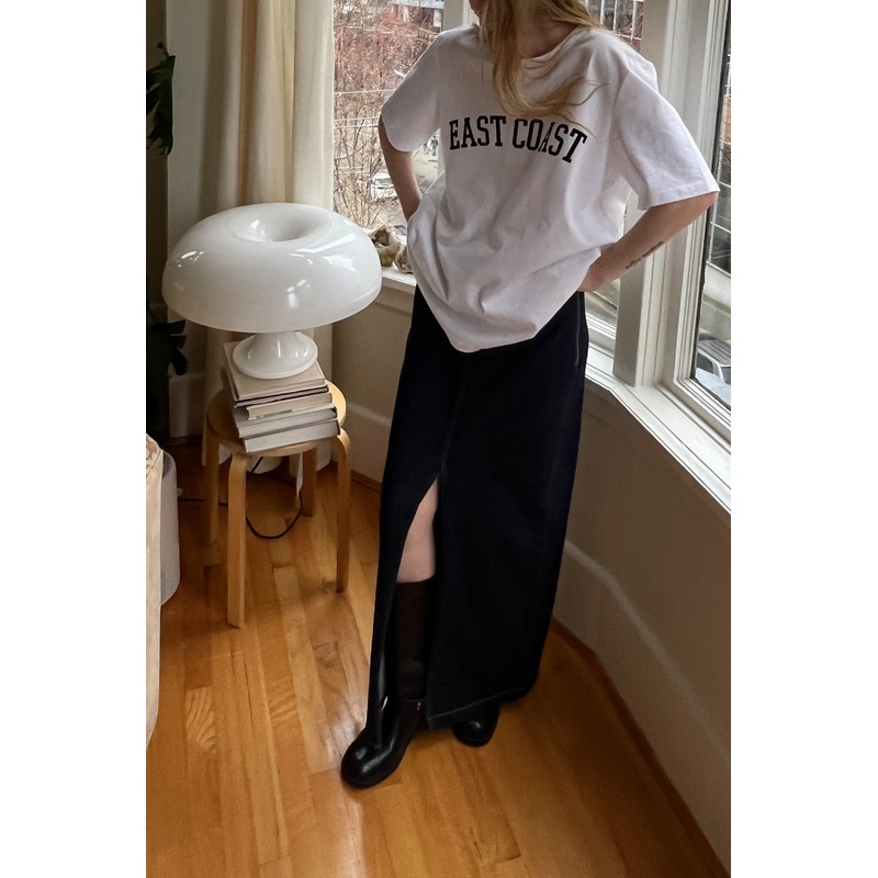 DENIM COLUMN MAXI SKIRT Classic Blue 24