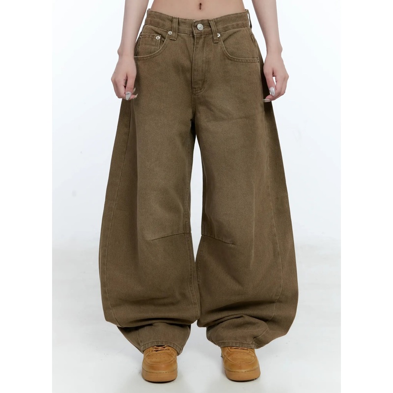 Vintage Wide-Leg Pants CG501 Brown S