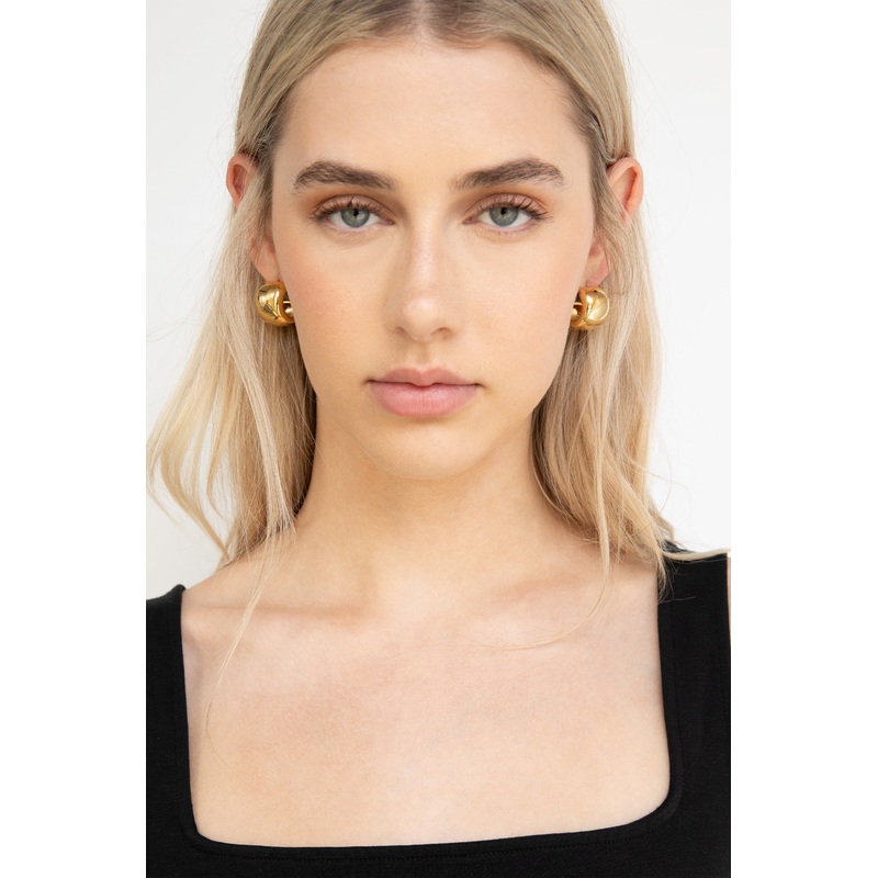 CHUNKY MINI HOOPS Gold One Size