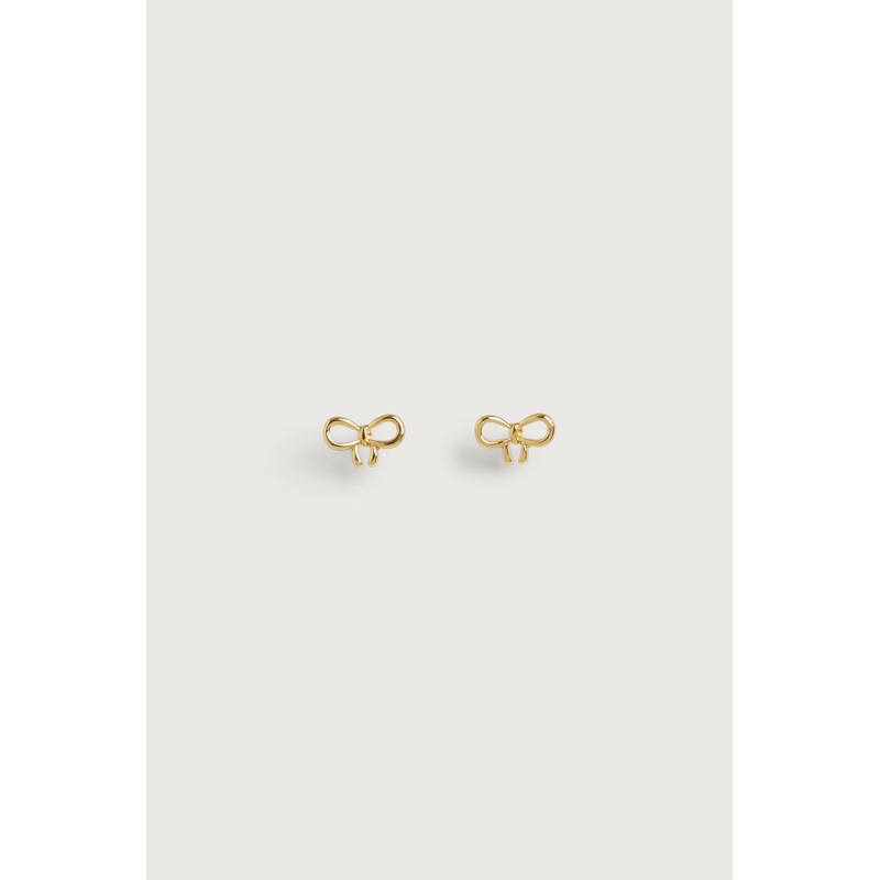 BOW STUD EARRINGS Gold One Size