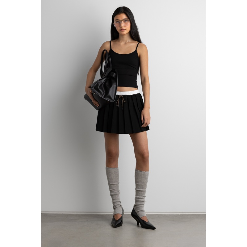EXPOSED WAIST MINI SKORT Black Extra Small