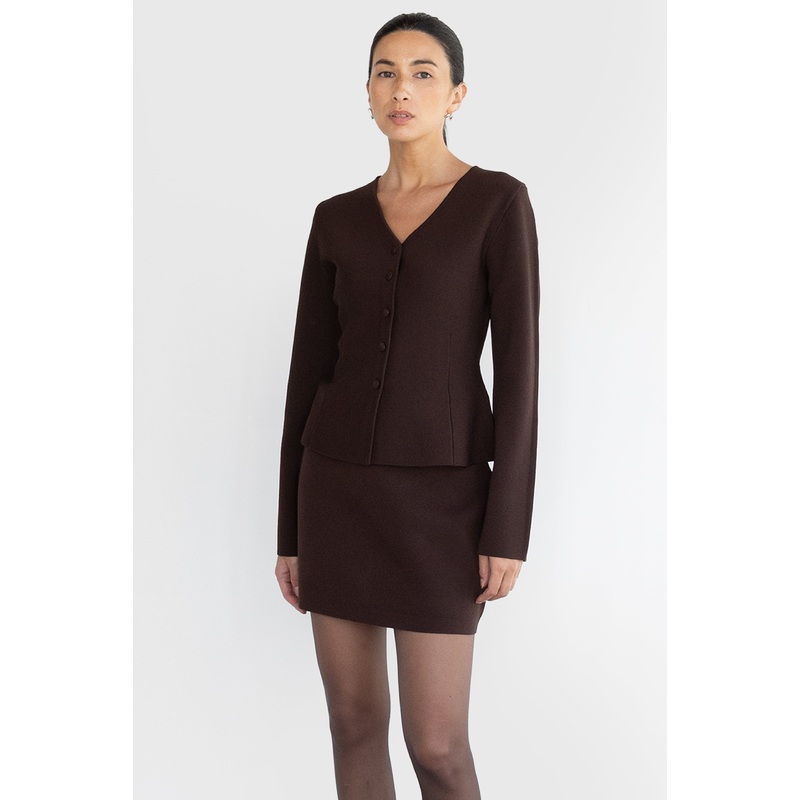 KNIT MINI SKIRT Coffee Bean Double Extra Small