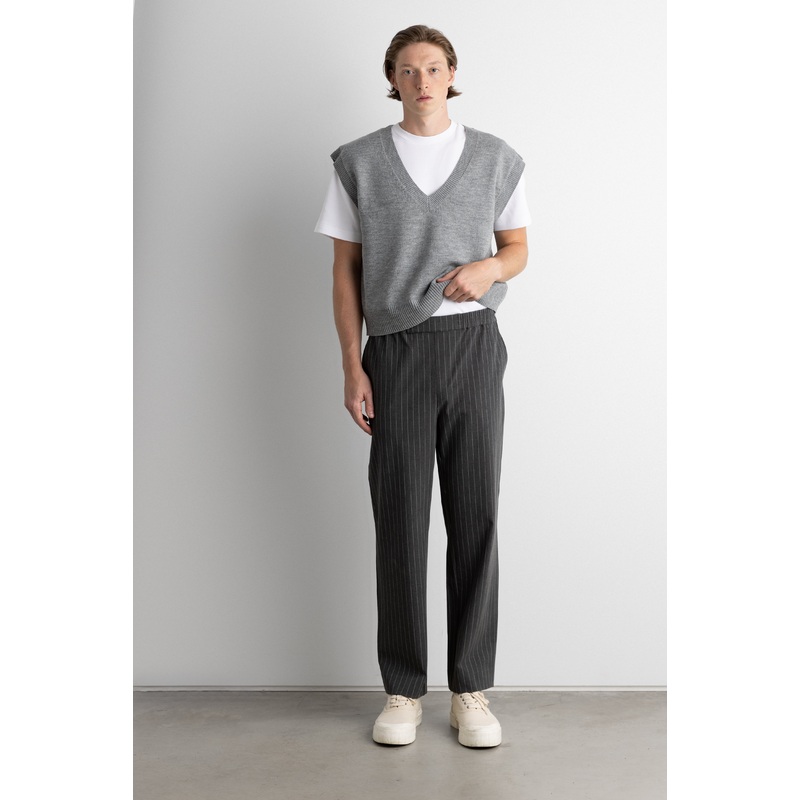 TAILORED PINSTRIPE TROUSER Charcoal Pinstripe Extra Small