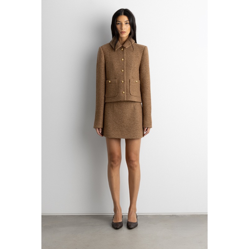 BOUCLE WOOL BLEND MINI SKIRT Malt Ball 00