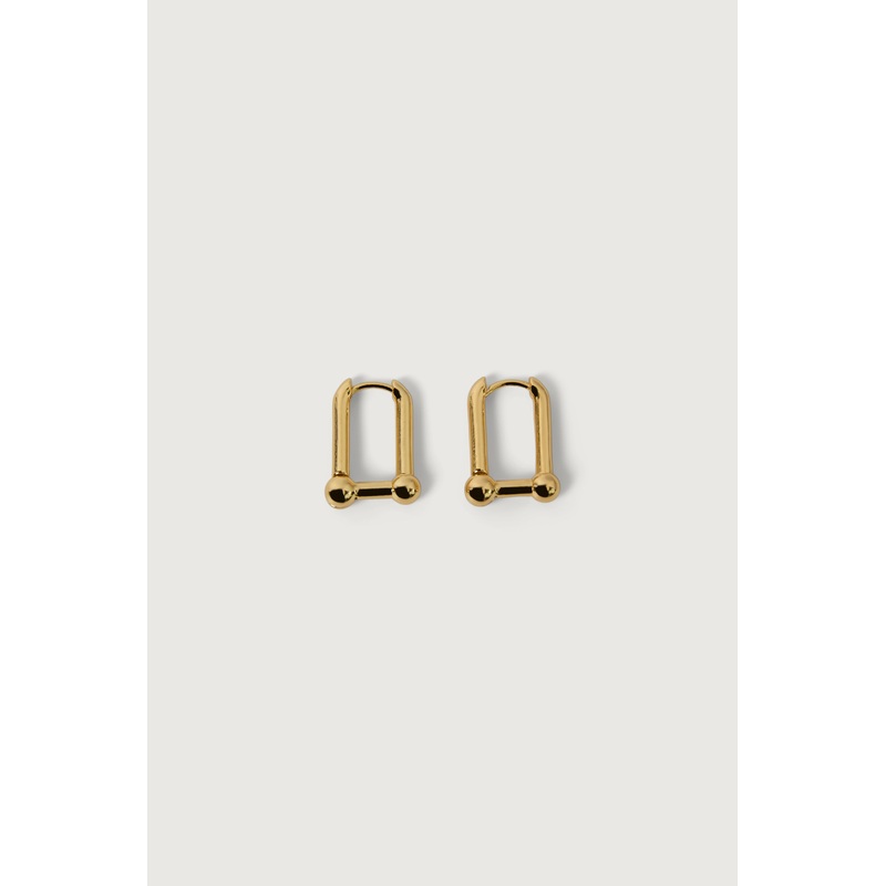 BALL LINK HOOP EARRINGS Gold One Size