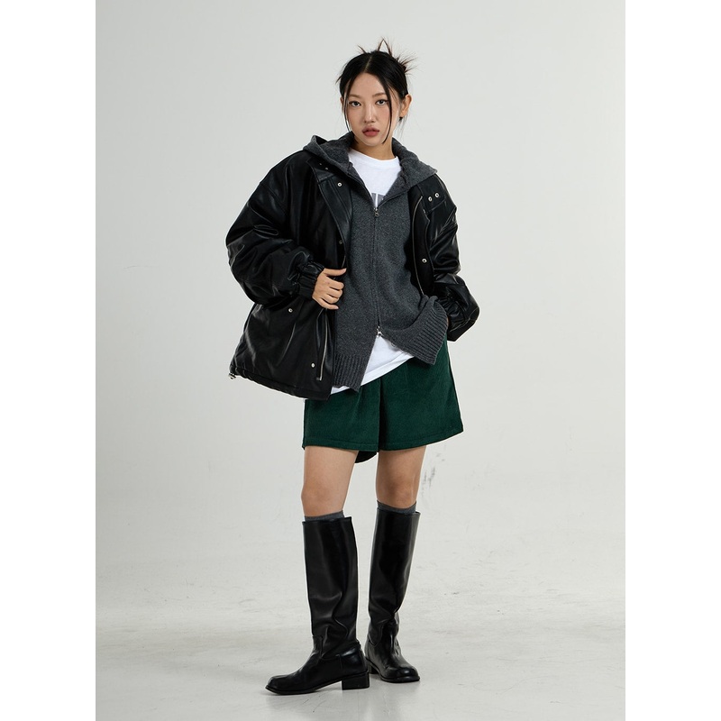 Corduroy Bermuda Pants CO27 Light Beige S/M