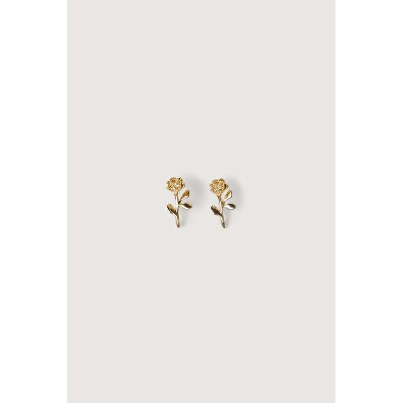 ROSE STUD EARRING Gold One Size