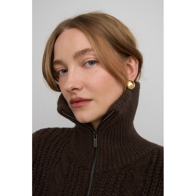 SQUARE CHUBBY STUDS Gold One Size