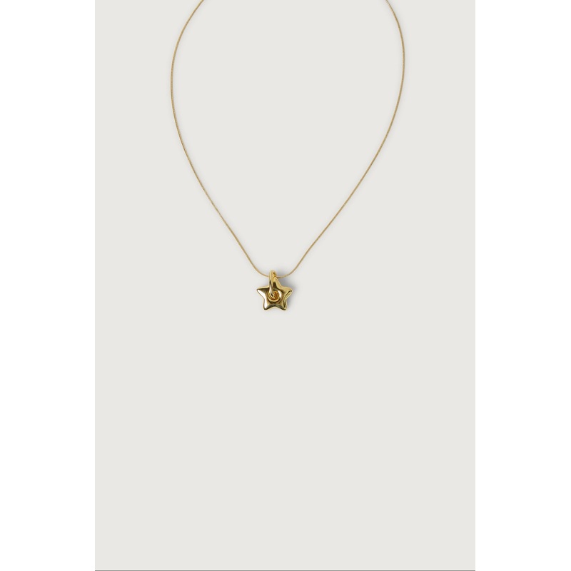 STAR PENDANT SNAKE CHAIN NECKLACE Gold One Size