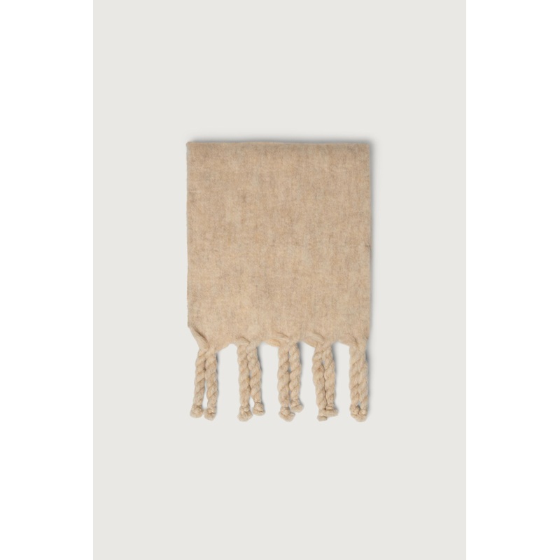 WOOL BLEND SCARF WITH TASSEL Heather Oatmeal One Size