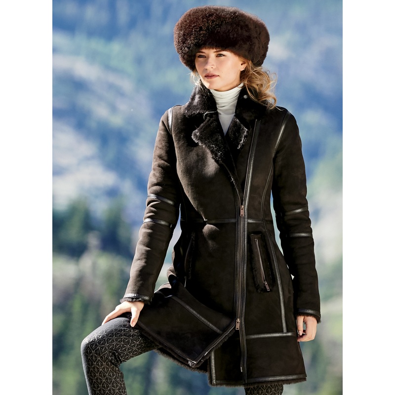 Zermatt Shearling Coat Espresso XS