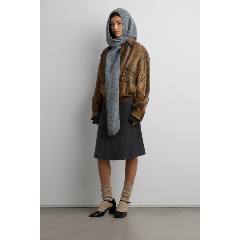 HOODED SCARF Medium Heather Grey One Size