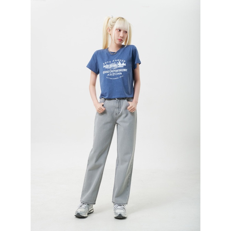 Straight Leg Jeans BU302 Light blue S