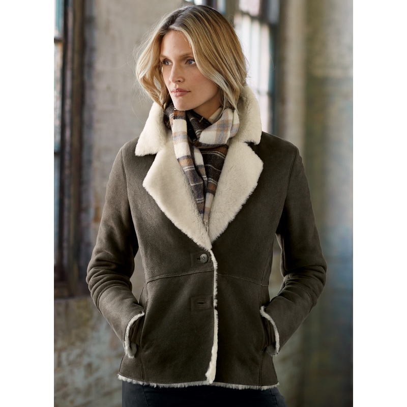 Zagros Shearling Jacket Gunmetal XS