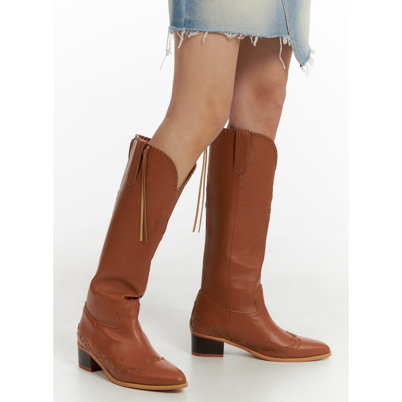 Fringe Cowboy Boots CM405 Brown 225 / US5.5