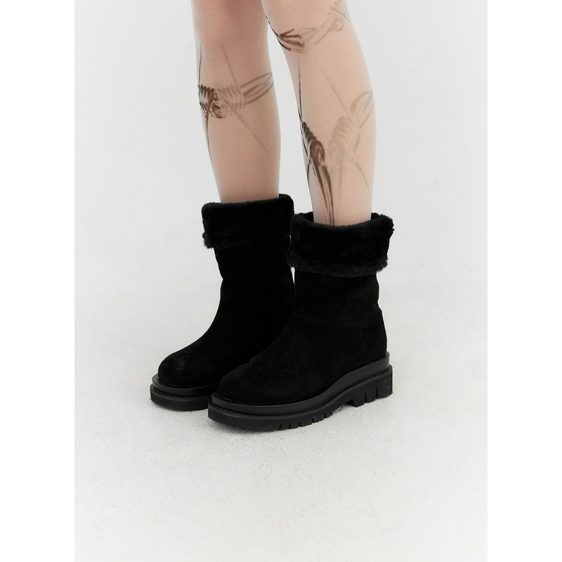 Suede Ankle Boots CN314 Black 225 / US5.5