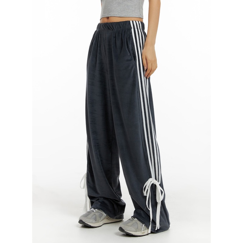 Tie-Stripe Nylon Pants CF427 Dark gray S/M