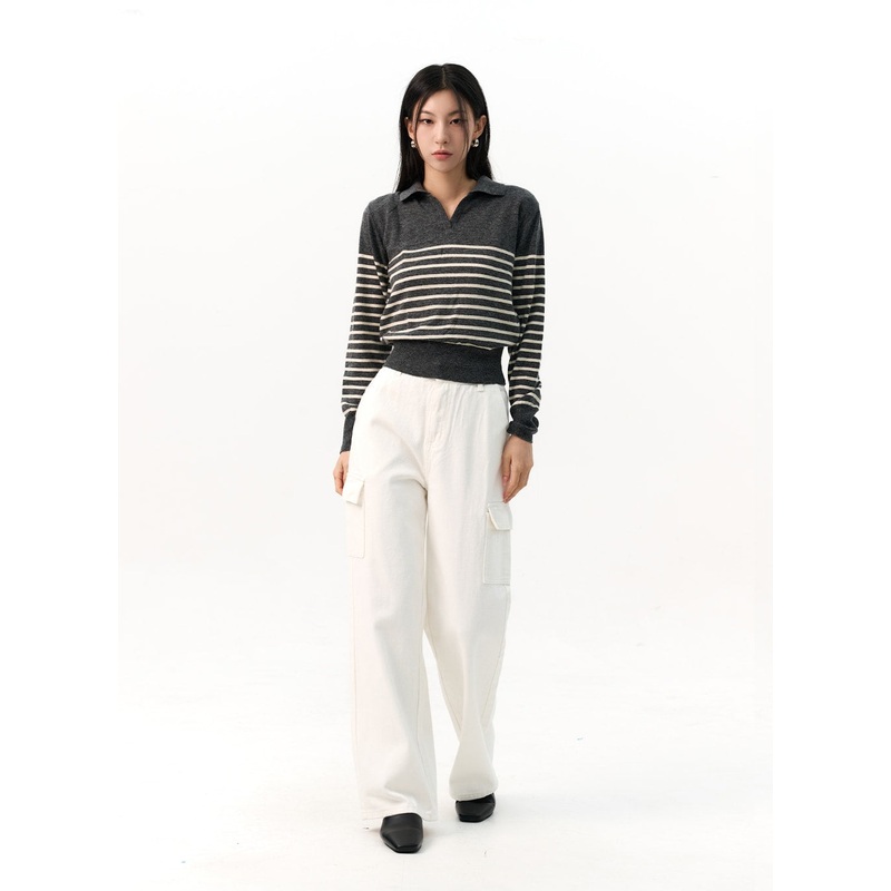 Wide Fit Cargo Pants IO320 White S