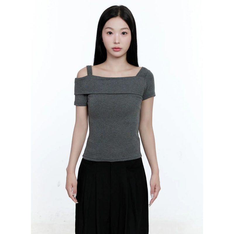 Asymmetrical One-Shoulder Top CG512 Dark gray S/M