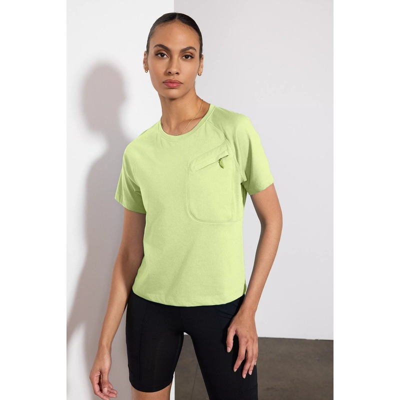 Achieve Pocket Tee with Mesh Panel – Shadow Lime Shadow Lime XS