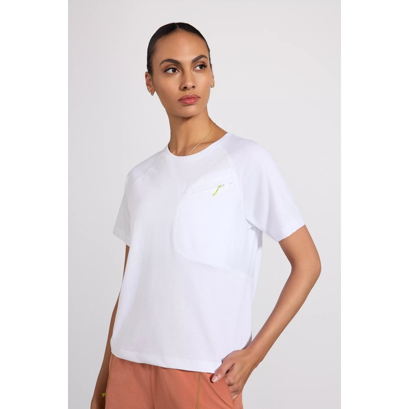 Achieve Pocket Tee with Mesh Panel – White White XS