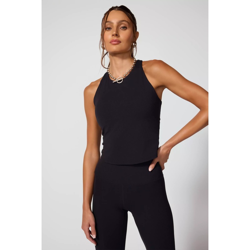 Ribbed Studio Tank – Black Black XS
