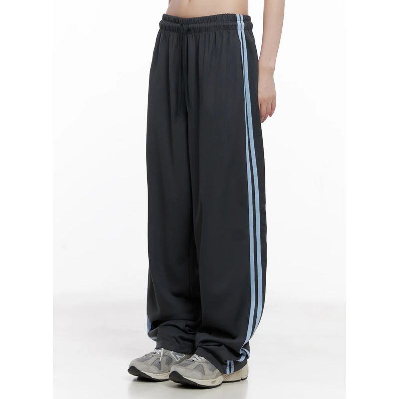 Wide-Leg Striped Track Pants CG519 Dark gray S/M