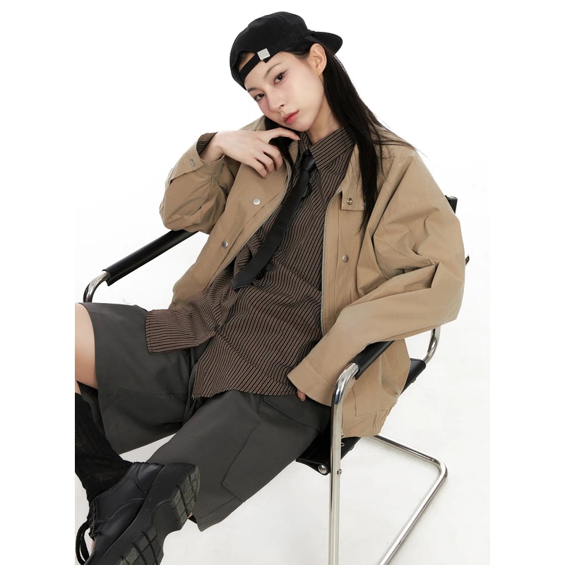 Convertible Layered Utility Jacket CG526 Beige S/M